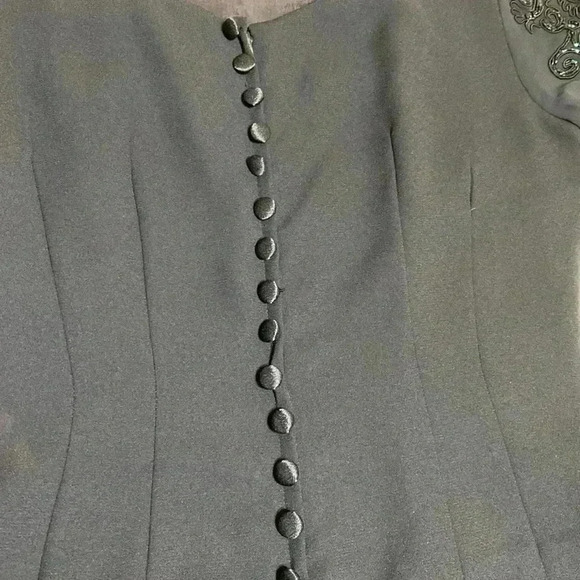 Donna Morgan Navy Blue Formal Embellished Short Sleeve Long Gown Dress Size 4. - Picture 4 of 16